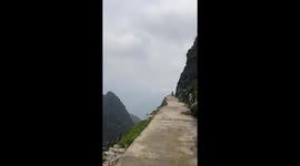 Would you dare drive along this terrifying road in Vietnam?