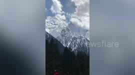 Rare spring avalanche crashes down Mont Blanc in France