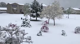 US: Heavy Late-April Snow Falls In Ohio 3