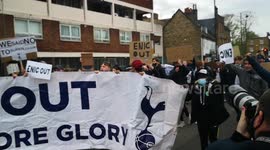 Spurs fans on the march outside White Hart Lane