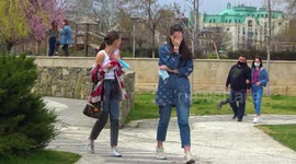 Crazy guy on street prank