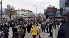 Sarajevo citizens protest COVID-19 vaccine access