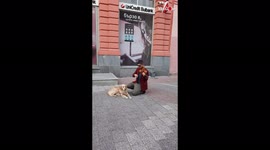 Dog sings along to tune of street musician's violin in Bulgaria