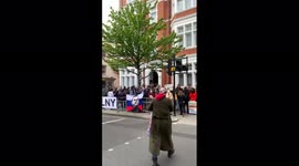 UK: Free Navalny Protest Outside Russian Embassy In London