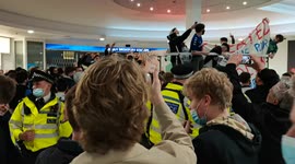 Chelsea Supporters Storm Fulham Broadway Retail Centre Following Protests Against European Super League