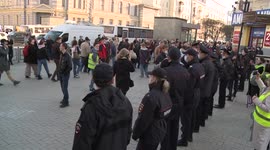 Protest in support of Alexei Navalny in Yekaterinburg, Russia