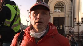 Alexey Gresko, a Navalny's staff member, has been detained during an interview at the protest in Yekaterinburg, Russia