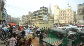 Traffic in total gridlock during lockdown in Dhaka, Bangladesh