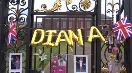 ARCHIVE: People pay tribute and remembering Princess Diana at her birthday, Golden gates of Kensington Palace, London, UK