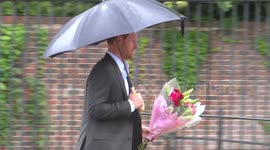 Prince William and Prince Harry pay tribute to their mum Princess Diana in London on 20th anniversary of her death