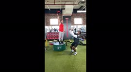 US athlete manages to leap 9 foot into air and kick target with ease