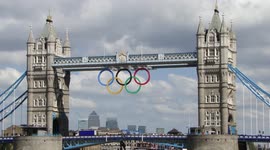 ARCHIVE: Tower Bridge decorated with the Olympic rings for the Olympic games 2012, London, UK