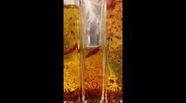 The movement of a solid that meets a liquid