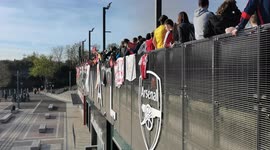 Arsenal Fans Gather Outside Emirates Stadium In Protest Against Arsenal Owner Stan Kroneke