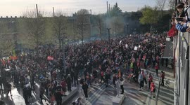 Arsenal Fans Gather Outside Emirates Stadium In Protest Against Arsenal Owner Stan Kroneke