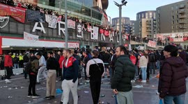 Empty alcohol containers litter the streets at Kroneke Out protest