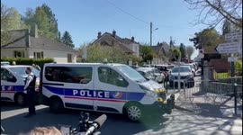 French police respond to stabbing death of officer