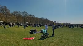 Crowds gather in Hyde Park for the start of the AntiLockdown march