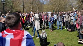 Thousands gather across Hyde Park for anti lockdown protest in London today
