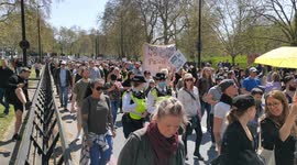 Thousands gather across Hyde Park for anti lockdown protest in London today