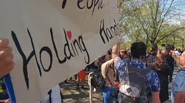High spirits among diverse AntiLockdown protestors at Hyde park