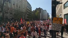 10's of thousands of people marching towards St Pauls