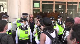 Police arrest protester at anti-lockdown rally in London