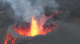 Watch this amazing footage of a drone flying right through an erupting volcano on France’s Reunion island