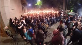 Torch-lit march in Yerevan honours victims of mass killings by Ottoman Turks as Biden becomes first US president to recognise Armenian Genocide