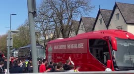 UK: Liverpool Fans Welcome The Team Ahead Of Game Against Newcastle United In Anfield