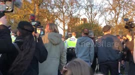 Anti lockdown party in Hyde Park turns into violence with bottles and flares being thrown at police.