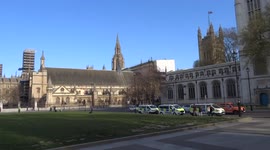 Enhanced security around Parliament Square with anti-lockdown protests in central London
