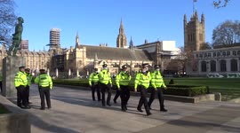 Enhanced security around Parliament Square with anti-lockdown protests in central London