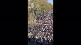 London’s embankment comes to a stand still for the freedom unite / anti lockdown vaccine protest - Police have allowed the protest to keep moving and stopped traffic