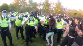 Police chased out of Hyde Park by anti-lockdown protesters at Speaker's Corner