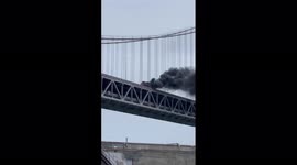 US: Car Catches Fire On Bay Bridge In California 2