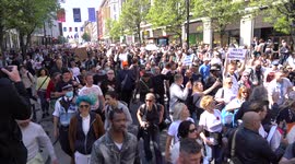 Hundreds of thousands of people protested in central London against the lockdown restrictions and the government’s plans to introduce a form of vaccine passports into the UK.