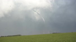 Vernon, TX tornado roping out near the windmill farm causing damage