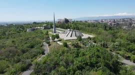Drone view of Genocide Memorial in Yerevan, Armenia