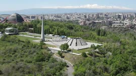 Aerial view of Genocide Memorial in Yerevan, Armenia