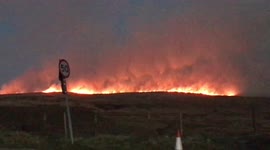 Saddleworth Moor on fire on Sunday night