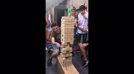 'Master Taekwondoin Hits it Out of the Park while Playing Jenga'