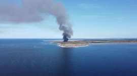 Drone video of the wildfire at Fort George near Inverness, Scotland