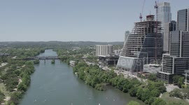 Aerial drone footage of Downtown Austin, Texas