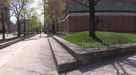 Empty University of Toronto campus as the COVID 19 pandemic lockdown continues