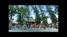 Shaolin Monks Practicing Kung Fu at Shaolin Temple in Mountain Shaoshi, Songshan, Henan, China
