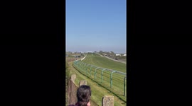 The 16:05 Race at Kemptown Races in Brighton on a sunny day