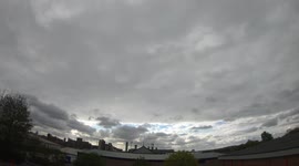 Time lapse of dark clouds above the City of Leeds in West Yorkshire