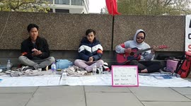 Burmese students in London close four day hunger strike to pressure UK government into recognising National Unity Party in Myanmar