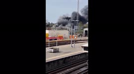 UK: Fire Erupts Near Fratton Station, Portsmouth